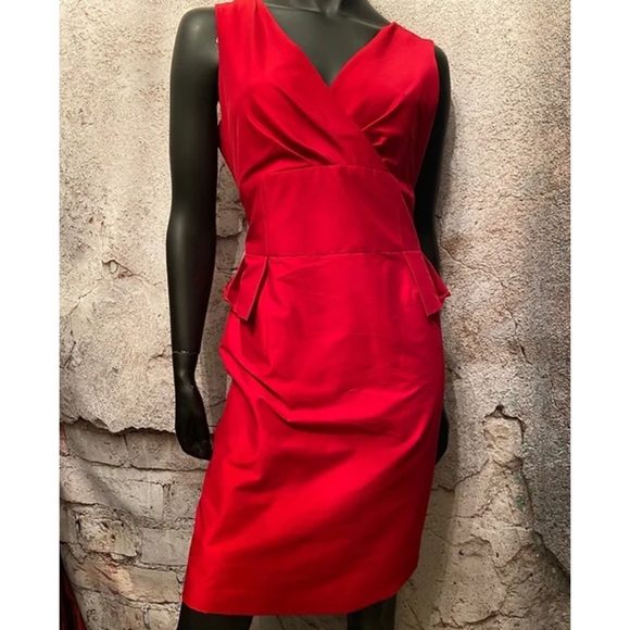 Evan Picone Red Sateen Dress - Picture 1 of 6